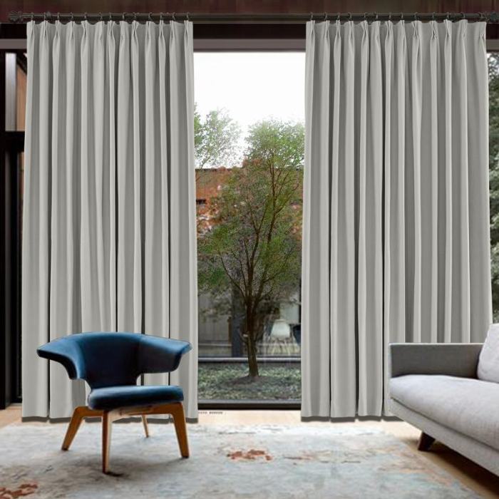 Pinch Pleat Room Darkening Blackout Curtain with Liner Capri