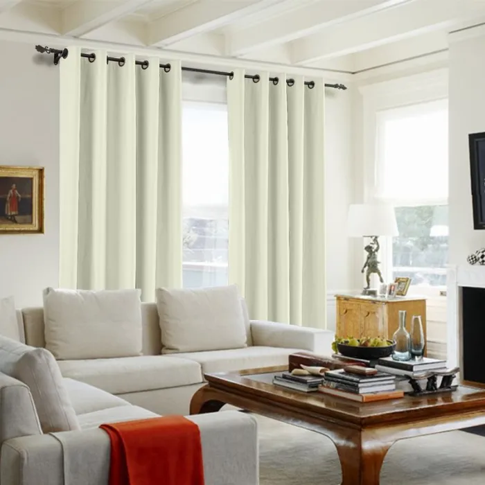 100% Blackout Curtain Grommet Drapery Foam Coated Curtain Saba