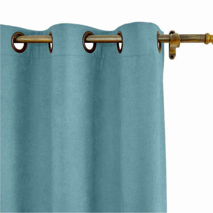 Antique Bronze Grommet Polyester Cotton Drapery With Blackout Lining Thermal Curtain Kantee