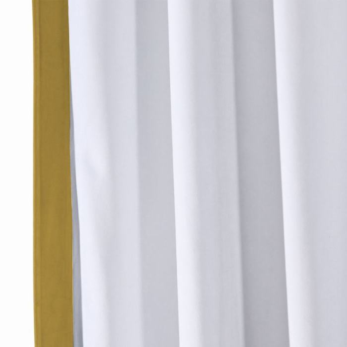FELIX Velvet Curtain Drapery with Color Border Custom Sold Per Pair