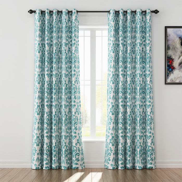 Nature Print Polyester Linen Curtain Drapery ARLO