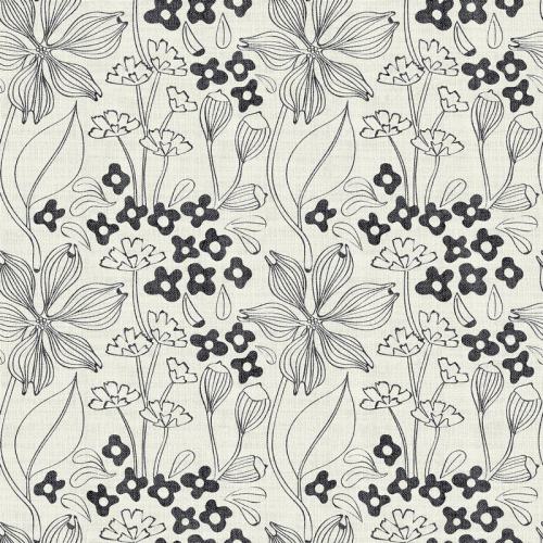 Floral Print Polyester Linen Curtain Drapery BAHAZHA