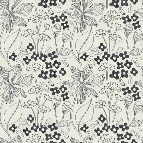 Floral Print Polyester Linen Curtain Drapery BAHAZHA