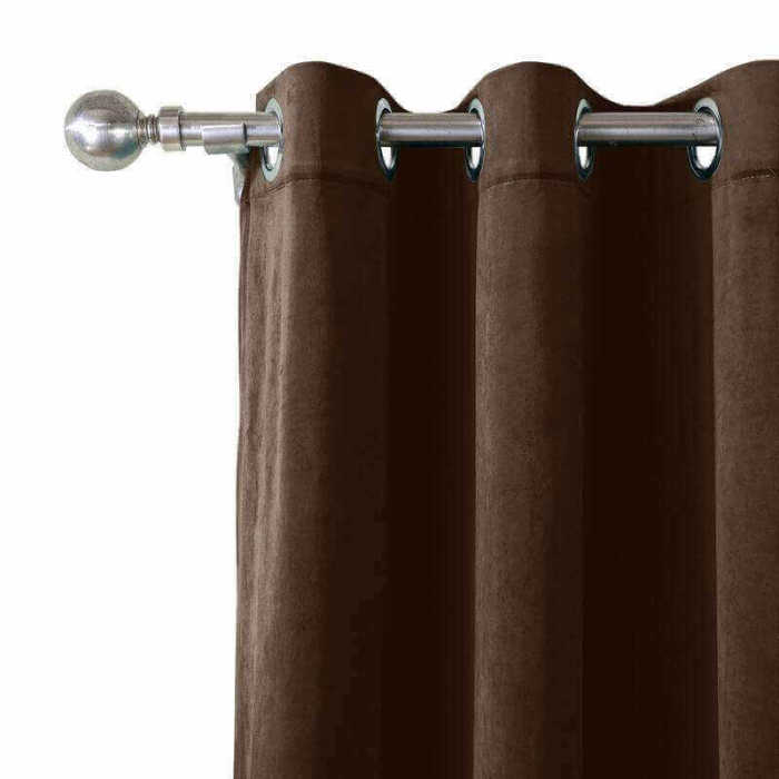CUSTOM Birkin Chocolate Velvet Curtain Drapery With Lining For Traverse Rod Pole or Track
