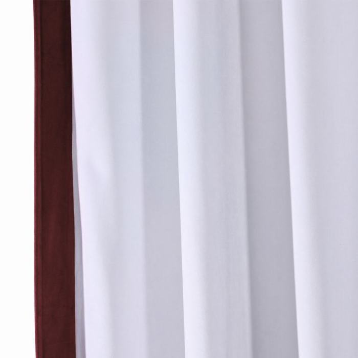 FELIX Velvet Curtain Drapery with Color Border Custom Sold Per Pair