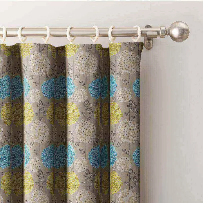 Cartoon Flowers Printed Window Drape Flat Hook Thermal Insulated Blackout Lining Curtain BQ66255