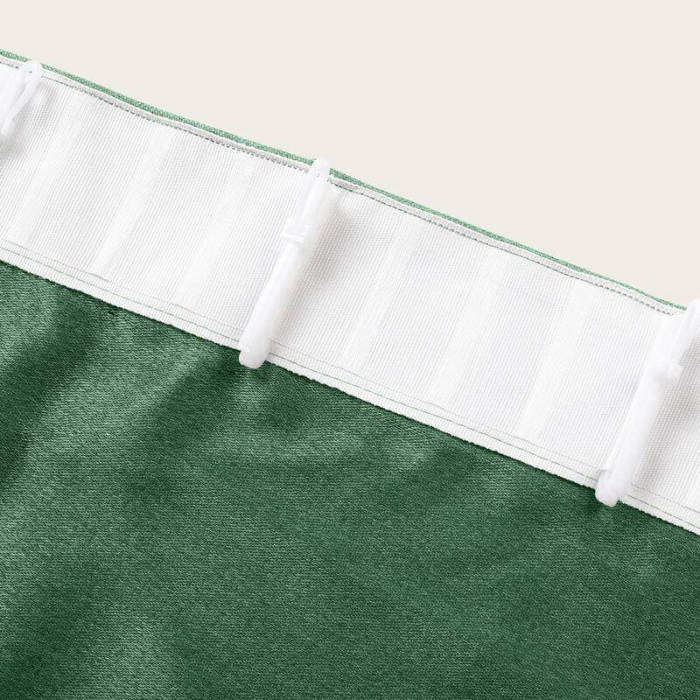 Flat Hook Heavyweight Faux Linen Curtain For Traverse Rod Ring Clip or Track Olive