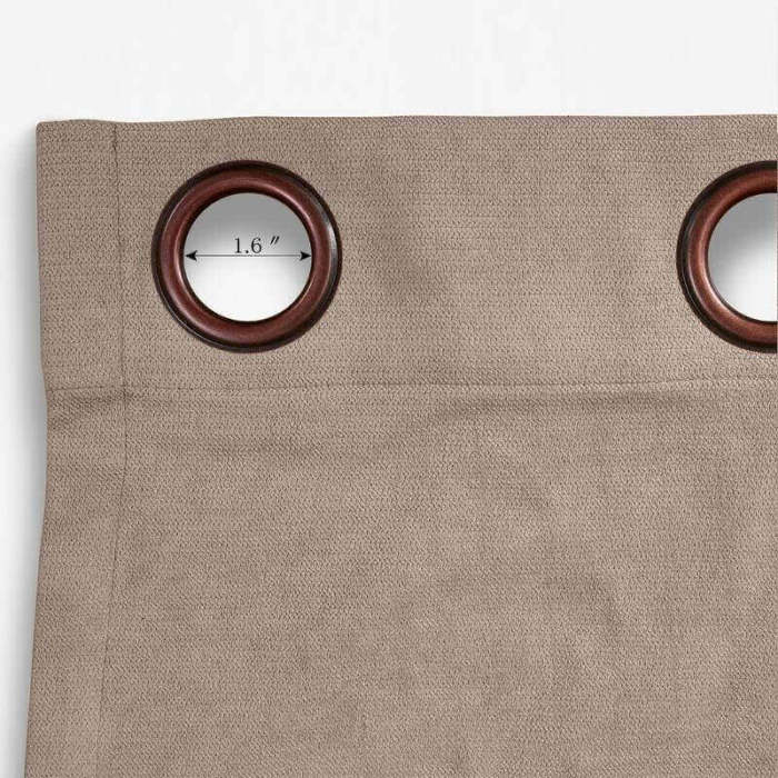 Antique Bronze Grommet Polyester Cotton Drapery With Blackout Lining Thermal Curtain Kantee