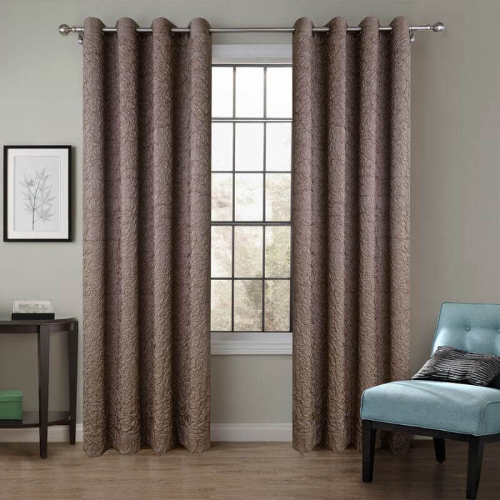 Antique Bronze Grommet Wrinkle Blackout Curtain Drapes