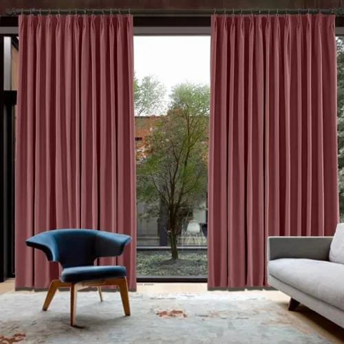 CUSTOM Capri Burgundy Wine Blackout Curtains with Liner