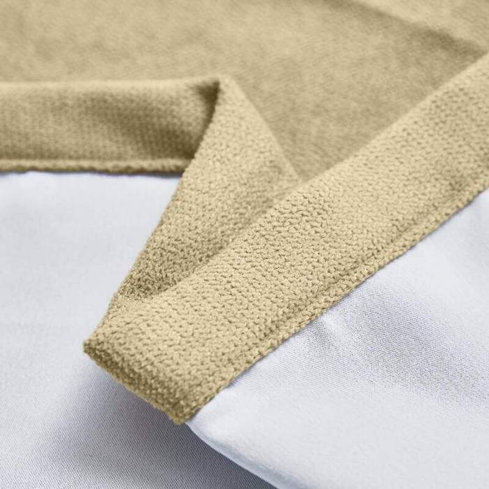 Antique Bronze Grommet Polyester Cotton Drapery With Blackout Lining Thermal Curtain Kantee