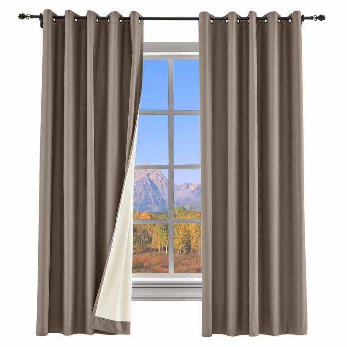 100% Blackout Curtain Grommet Drapery Foam Coated Curtain Saba