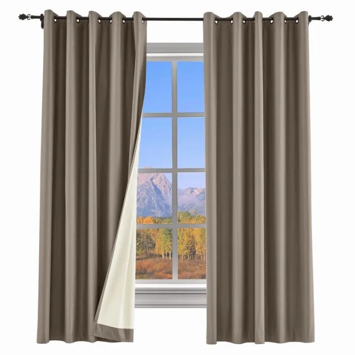 100% Blackout Curtain Grommet Drapery Foam Coated Curtain Saba