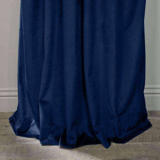 Flat Hook Velvet Curtain Drape with Blackout Lined For Track with Ring Clip or Traverse Rod and Rod with Rings Birkin