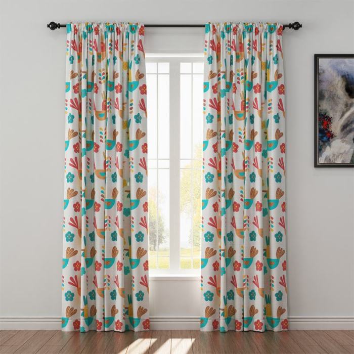 Animals Print Polyester Linen Curtain Drapery HARRY