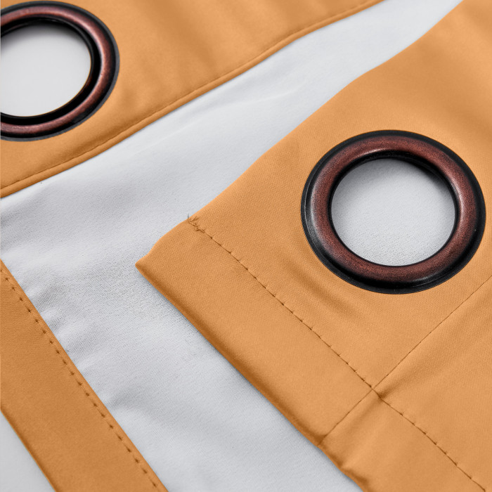 Polyester Cotton Silk Curtain Drape Panel in Antique Bronze Grommet with Blackout Lined LHZ