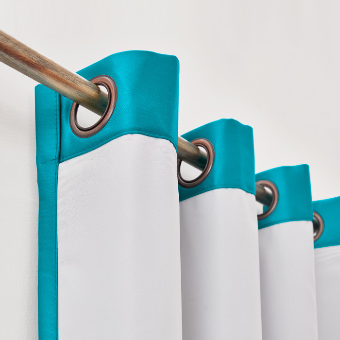 Polyester Cotton Silk Curtain Drape Panel in Antique Bronze Grommet with Blackout Lined LHZ