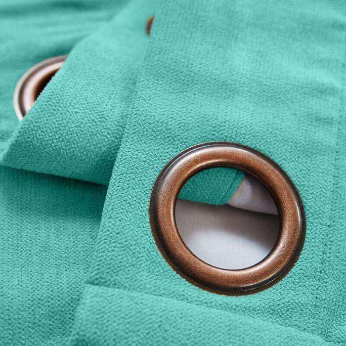 Antique Bronze Grommet Polyester Cotton Drapery With Blackout Lining Thermal Curtain Kantee