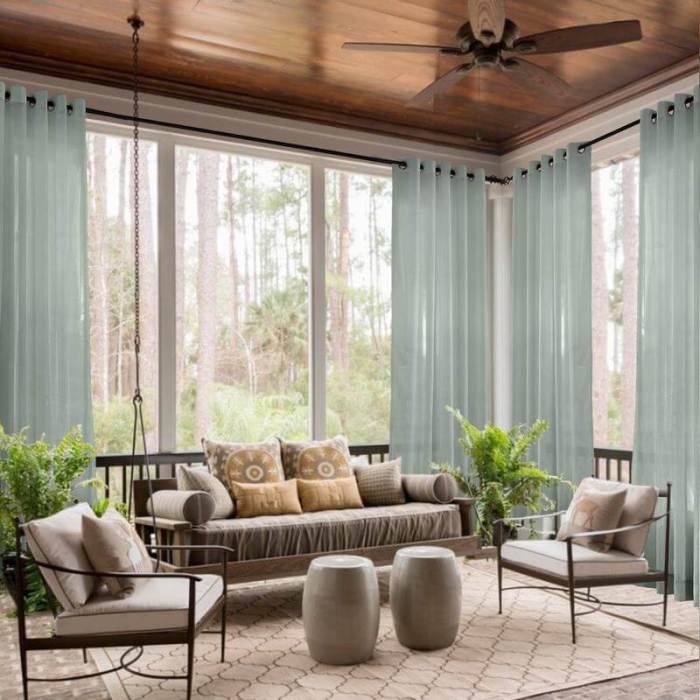 Nickel Grommet Indoor Outdoor Sheer Curtain Wide Opulent Voile Drape SCANDINA