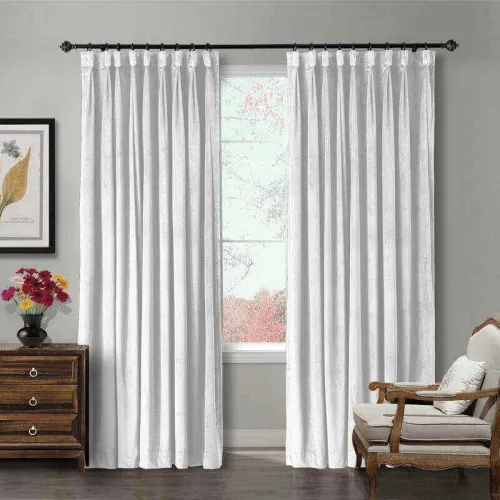 CUSTOM Birkin Off White Velvet Curtain Drapery With Lining For Traverse Rod Pole or Track