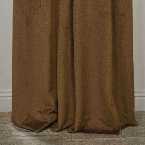Flat Hook Velvet Curtain Drape with Blackout Lined For Track with Ring Clip or Traverse Rod and Rod with Rings Birkin