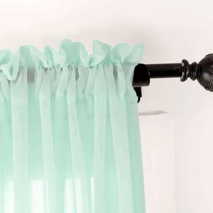 CUSTOM Scandina Mint Indoor Outdoor Sheer Curtain Voile Drapery
