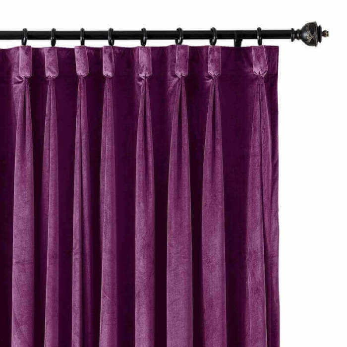 CUSTOM Birkin Purple Velvet Curtain Drapery With Lining For Traverse Rod Pole or Track