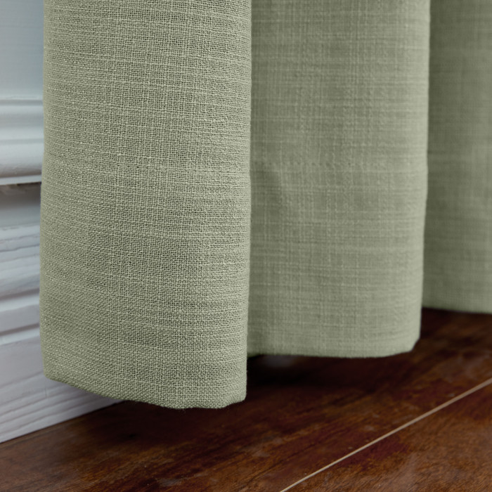 Tab Top Faux Linen with Blackout Lined Window Curtain Panel LIZ