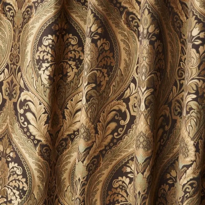 Heavy Weight Rayon Chenille Floral Jacquard Curtain Panel Posie