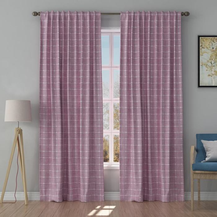 Solid Jacquard Diamond Curtain Drapery IMOGEN