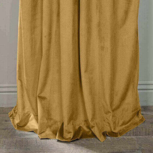 Flat Hook Velvet Curtain Drape with Blackout Lined For Track with Ring Clip or Traverse Rod and Rod with Rings Birkin