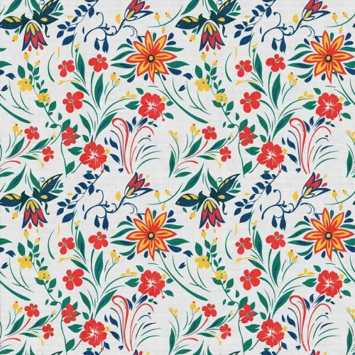 Floral Print Polyester Linen Curtain Drapery JAYDEN