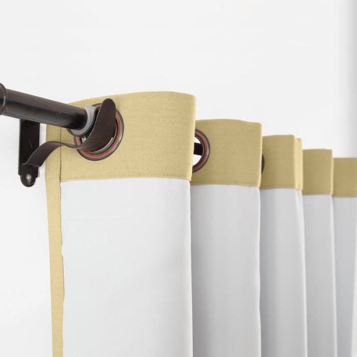 Grommet Cotton Blend Room Darkening Blackout Curtain with Liner Capri