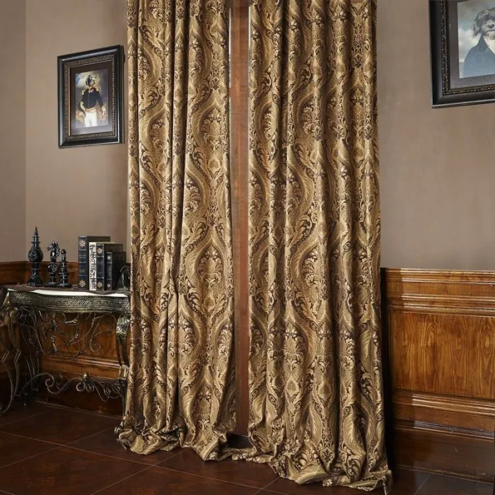 Heavy Weight Rayon Chenille Floral Jacquard Curtain Panel Posie