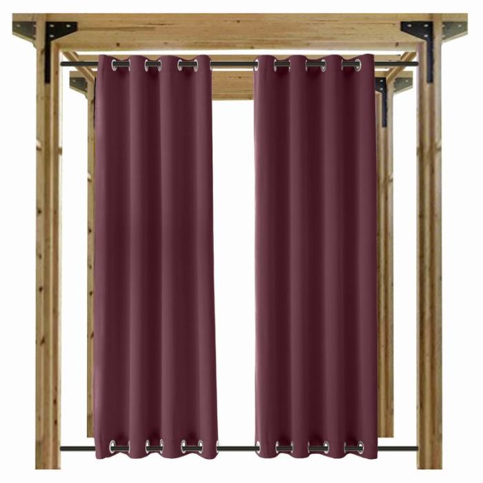 Blackout Waterproof Outdoor Curtain Patio Drapery Custom ROSE