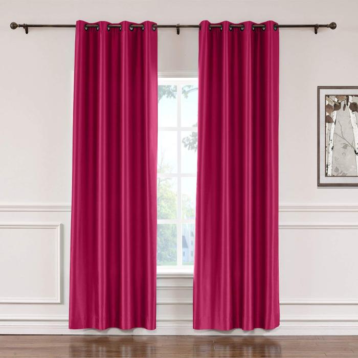 Polyester Cotton Silk Curtain Drape Panel in Antique Bronze Grommet with Blackout Lined LHZ
