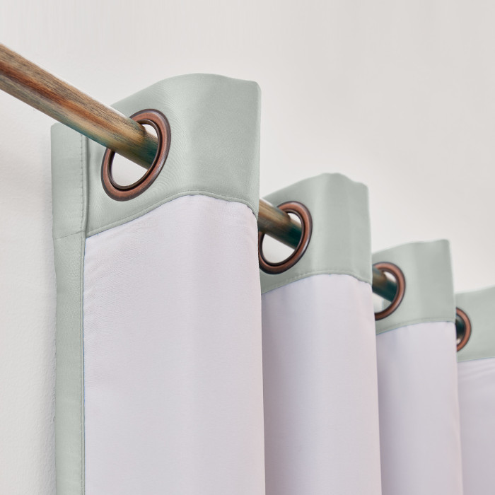 Polyester Cotton Silk Curtain Drape Panel in Antique Bronze Grommet with Blackout Lined LHZ