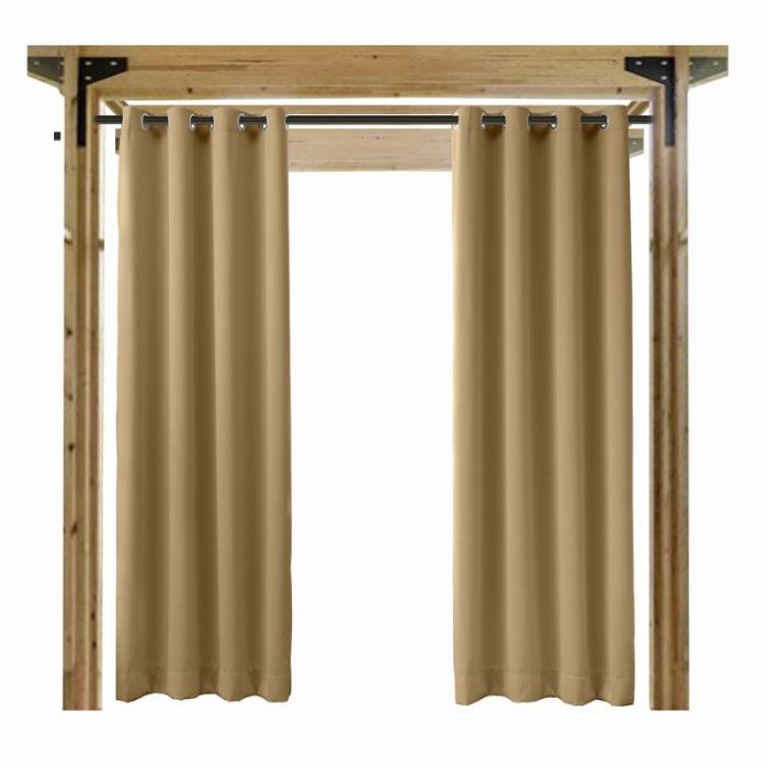 Blackout Waterproof Outdoor Curtain Patio Drapery Custom ROSE