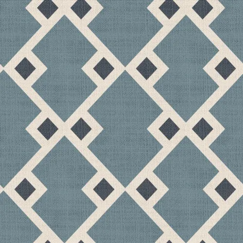 Geometric Print Polyester Linen Curtain Drapery with Privacy Blackout Thermal Lining COLE