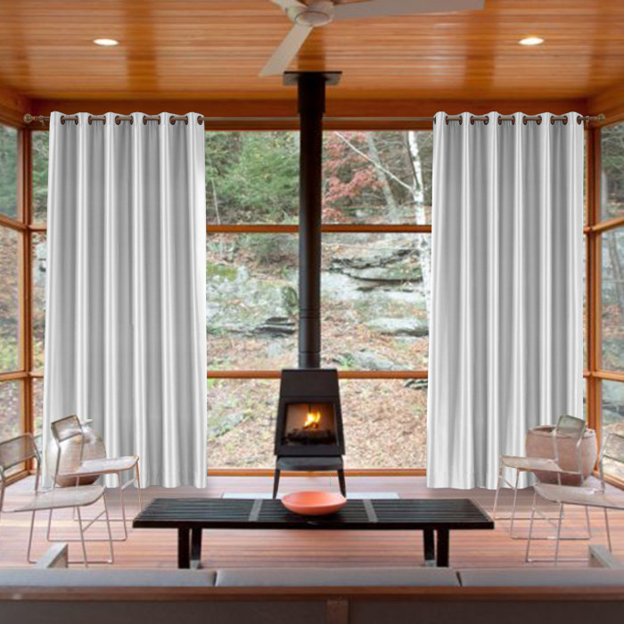 Polyester Cotton Silk Curtain Drape Panel in Antique Bronze Grommet with Blackout Lined LHZ