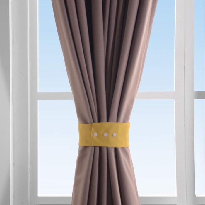 Set of 2 Curtain TieBack Holdback Each with Snap Polyester Blackout
