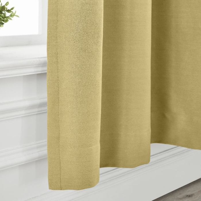 Grommet Cotton Blend Room Darkening Blackout Curtain with Liner Capri