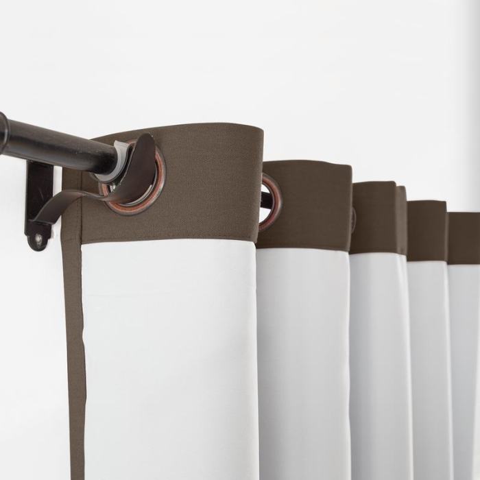 Grommet Cotton Blend Room Darkening Blackout Curtain with Liner Capri