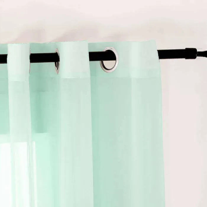 CUSTOM Scandina Mint Indoor Outdoor Sheer Curtain Voile Drapery
