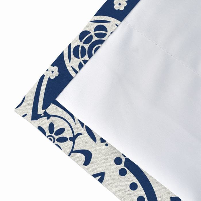 Floral Print Polyester Linen Curtain Drapery ADELAIDE