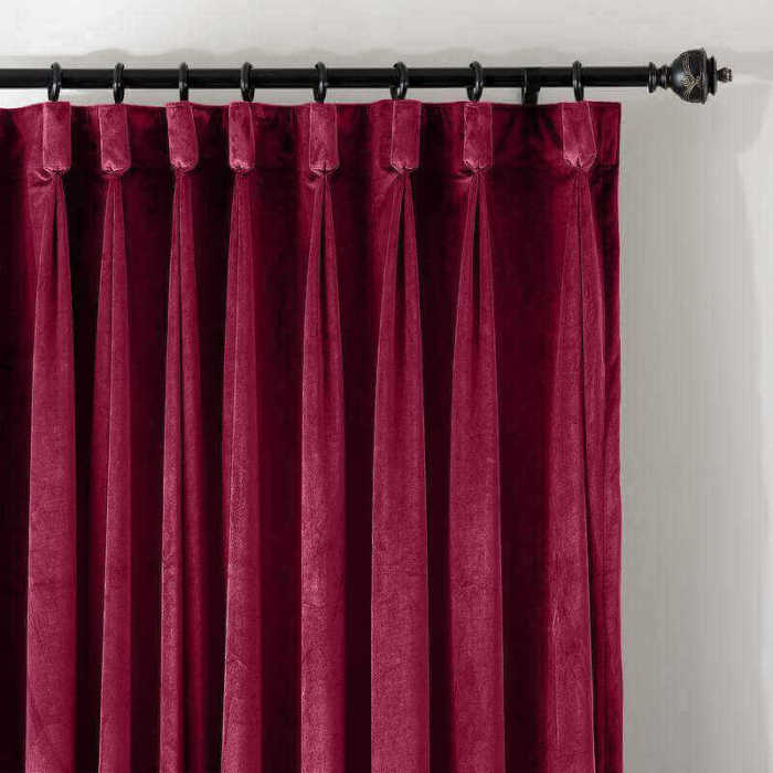 CUSTOM Birkin Burgundy Red Velvet Curtain Drapery With Lining For Traverse Rod Pole or Track