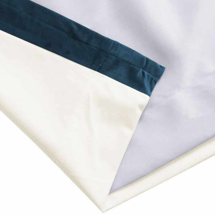 FELIX Velvet Curtain Drapery with Color Border Custom Sold Per Pair