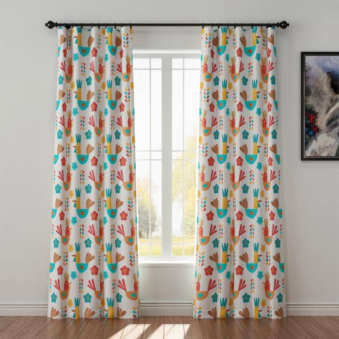 Animals Print Polyester Linen Curtain Drapery HARRY