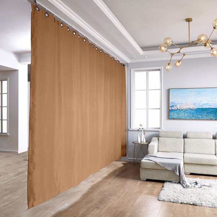 Ceiling Track Room Divider Flame Retardant Fireproof Curtain Kit for Any Space
