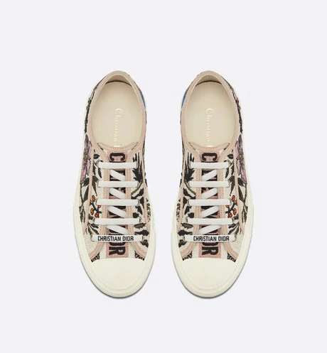 Walk'n'Dior Sneaker Multicolor Cotton with Rosa Mutabilis Embroidery